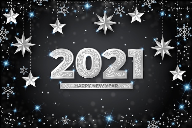 Vector silver new year 2021 background