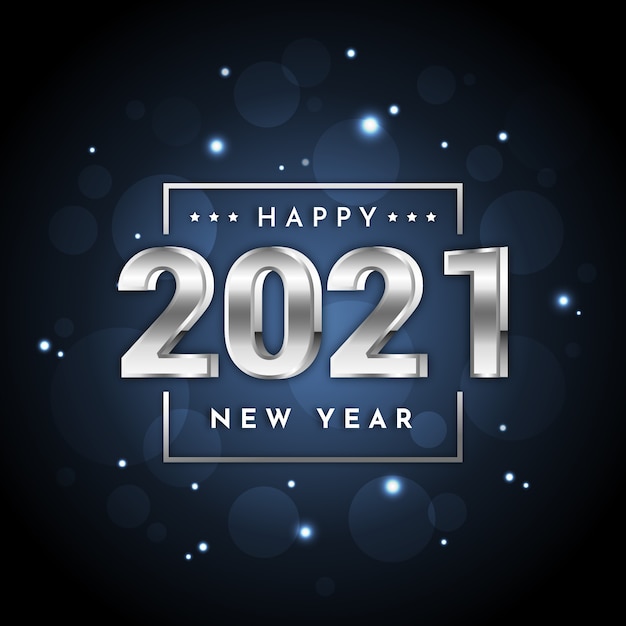 Silver new year 2021 concept