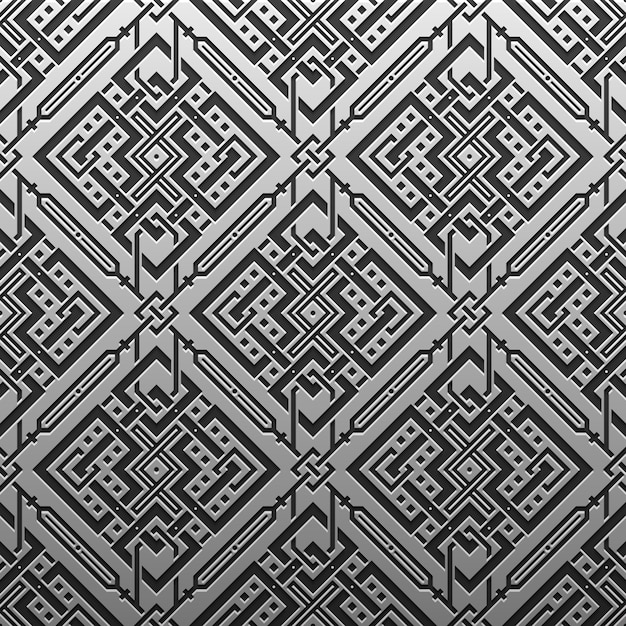 Silver/platinum metallic background with geometric pattern. Elegant luxury style.