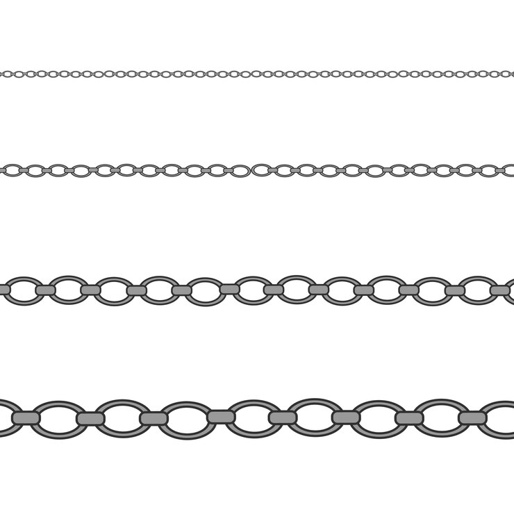 वेक्टर silver, platinum necklace. luxury shiny jewelry chain.