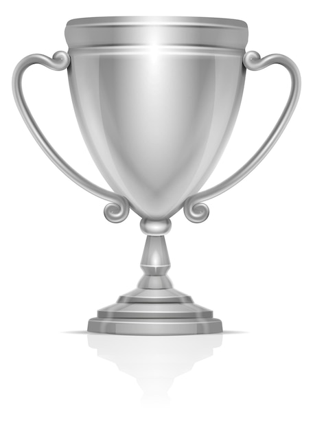 Vector silver prize cup metal award honor prize