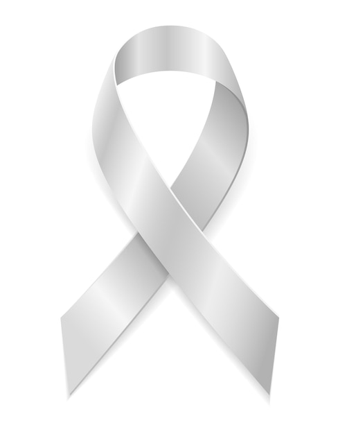 Vector silver ribbon decoration isolated on white