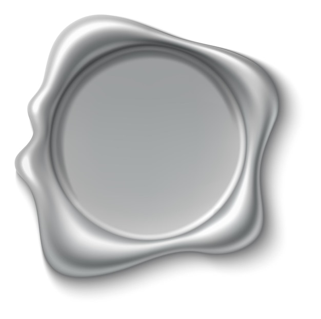 Vettore sigillo in gomma argento etichetta di certificato realistica elegante