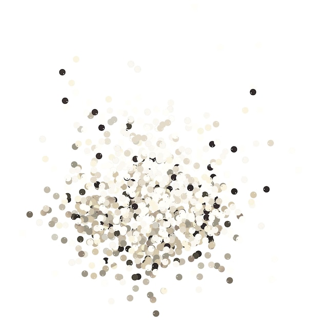 Silver sequins isolated on white background Silver confetti