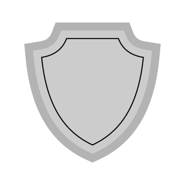 Vector silver shield icon flat vector design