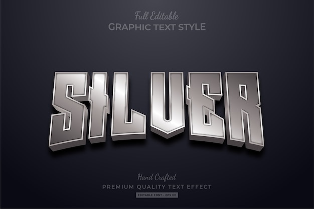 Silver Shine Editable Text Effect