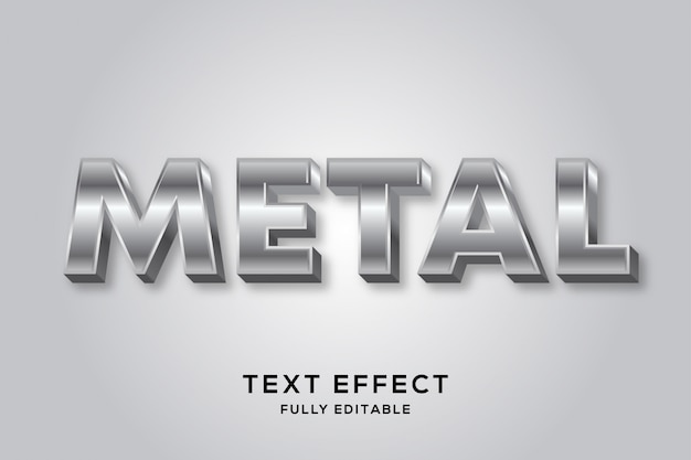 Silver shiny metal text effect