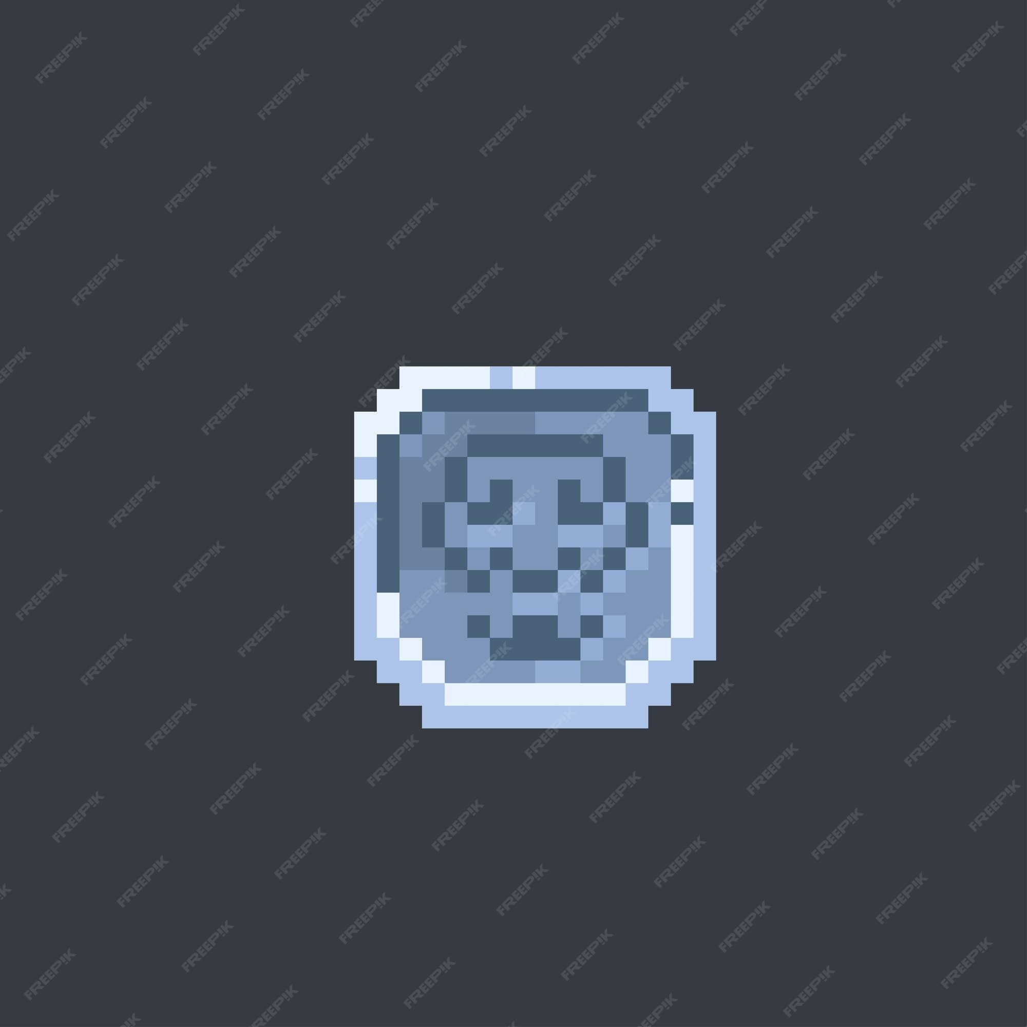 Premium Vector  Silver skull token in pixel art style