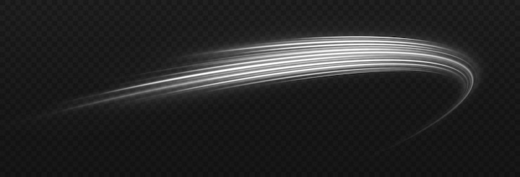 Vector silver space trail with light effect