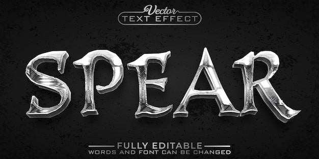 Silver Spear Vector Editable Text Effect Template