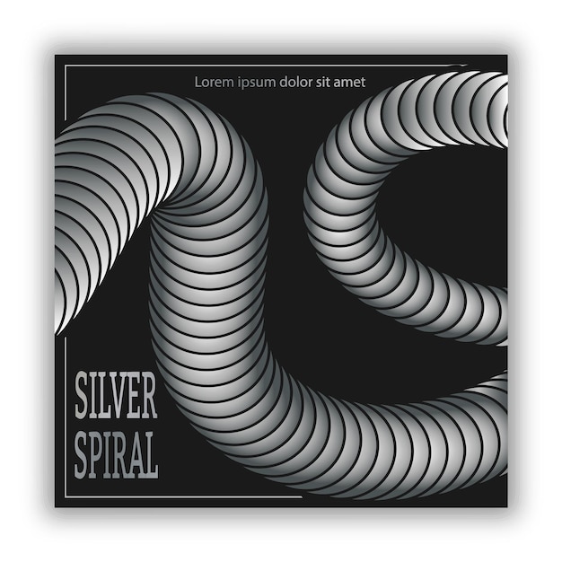 The silver spiral a design template for a cover banner poster a luxurious composition for interior design decorations and creative ideas