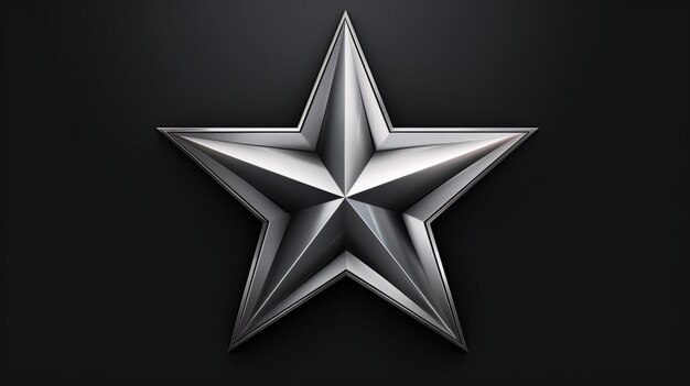 Vector a silver star that is on a black background