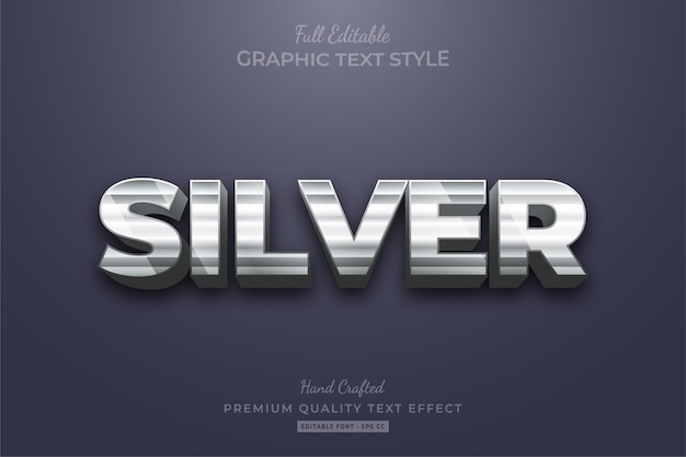 Silver Strip Editable Text Style Effect Premium