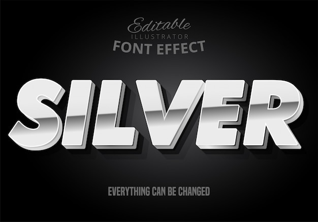 Silver text, editable font effect