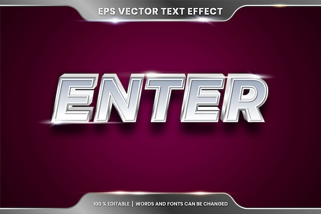 Silver text effect editable concept