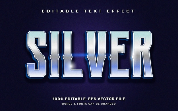 Silver text effect, editable font style