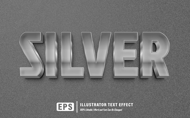 Silver text effect - editable