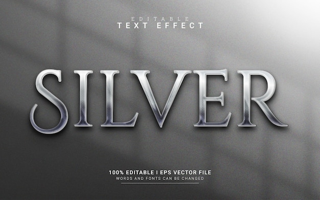 Vector silver text effect for logo mock up