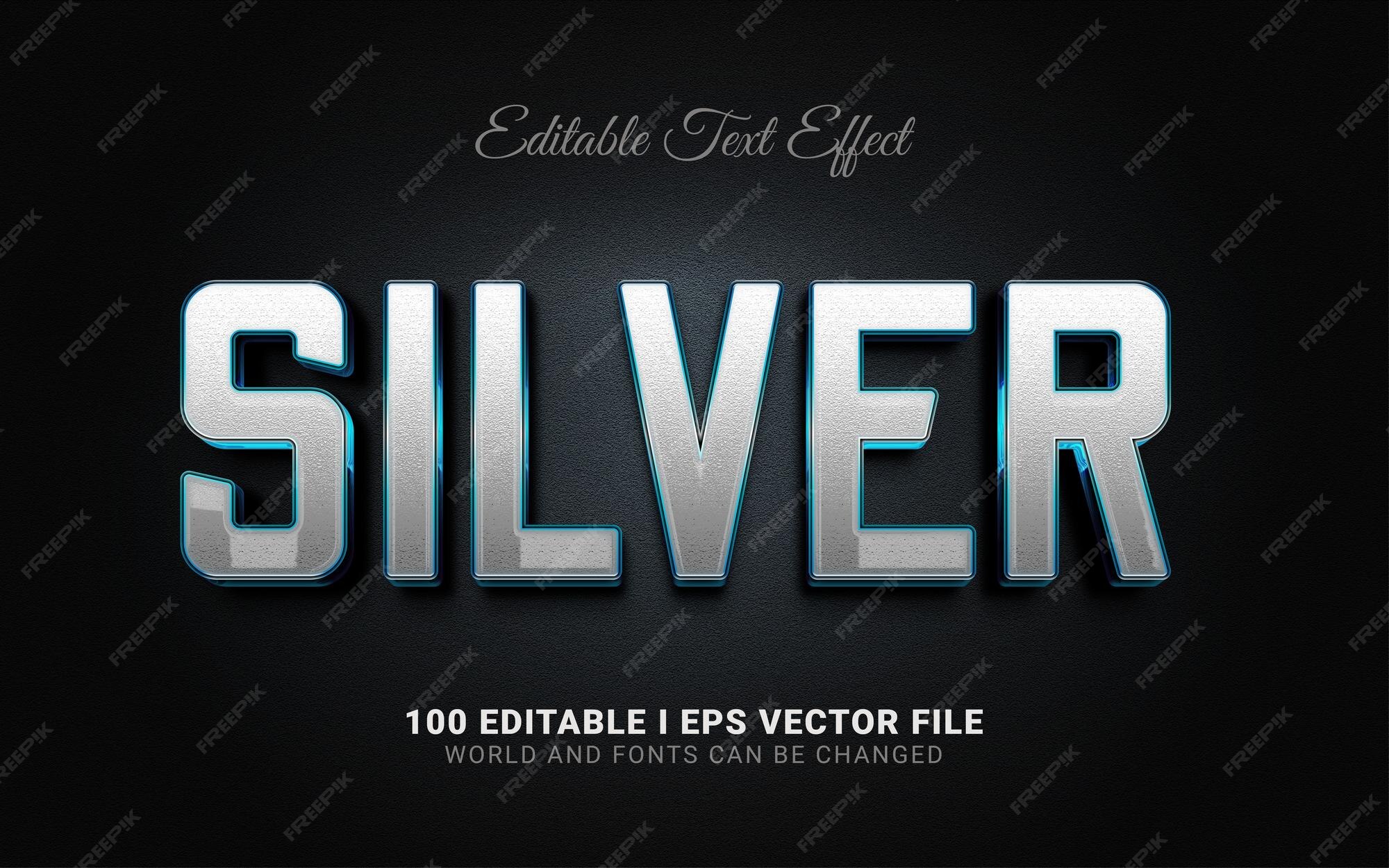 Premium Vector | Silver text effect