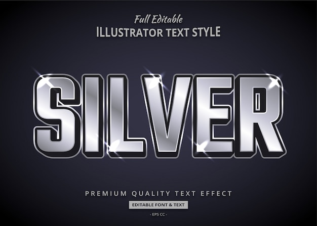 Silver  Text  Effect