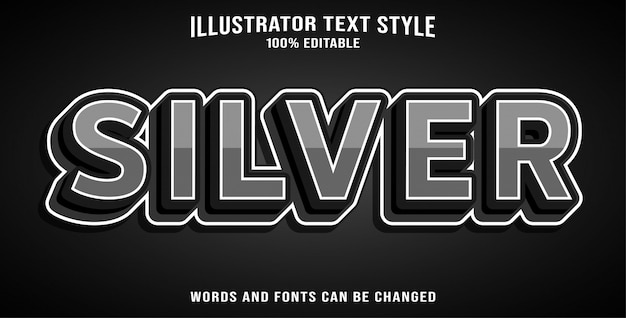 Silver  text style effect