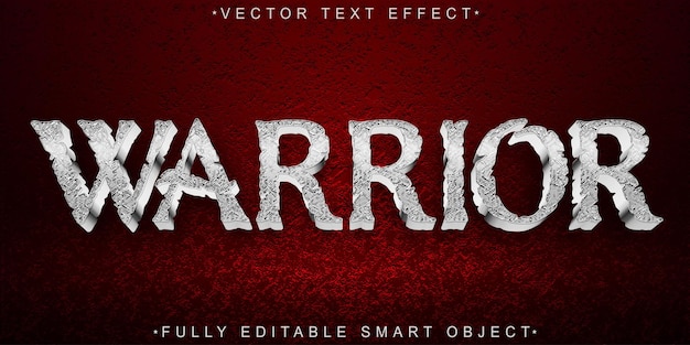 Silver Warrior Vector Fully Editable Smart Object Text Effect