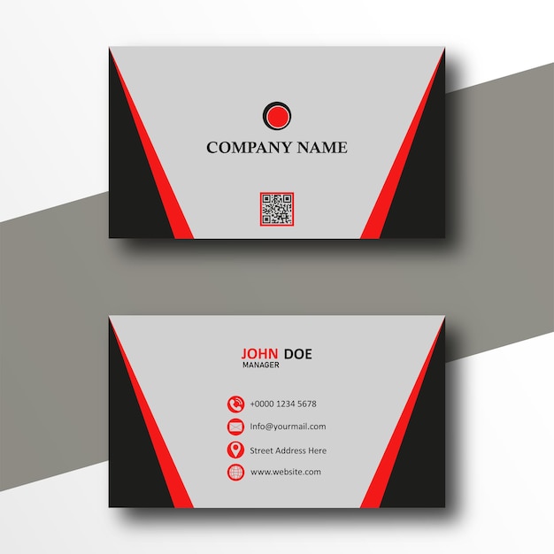 Silver with Red Design Business Card