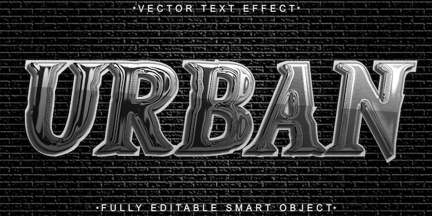 Silver Worn Dirty Urban Vector Fully Editable Smart Object Text Effect