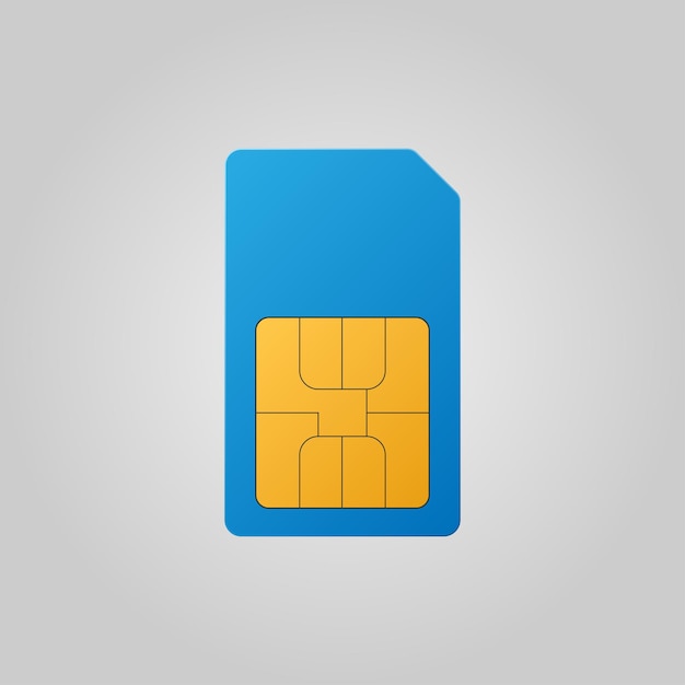 sim blauwe kleur pictogram vectorillustratie