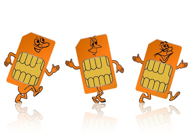 Sim card in the form of little people