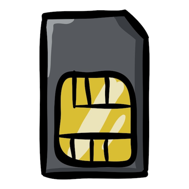 Vector sim card hand drawn doodle icon