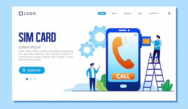 Sim card landing page