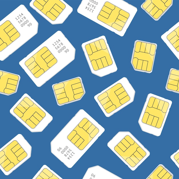 Sim Card Seamless Pattern Background Vector