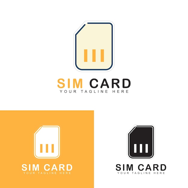 Sim card vector logo icon Mobile network