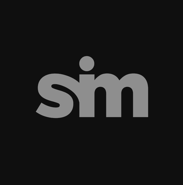'SIM' Начальные буквы название компании монограмма Надпись SIM логотип