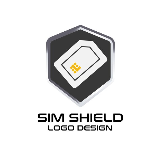 Vector sim shield vector logo design