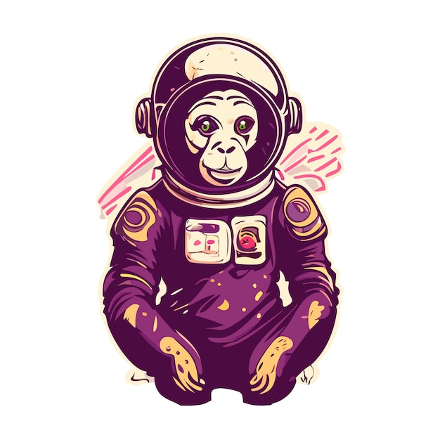 Simio astronauta-kleding retro