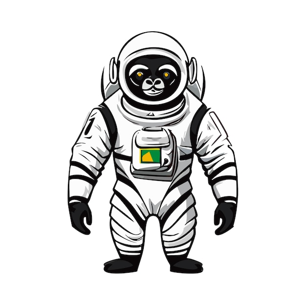 Simio traje de astronauta retro