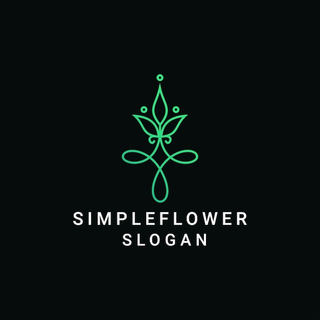 Simpel Flower logo design icon template