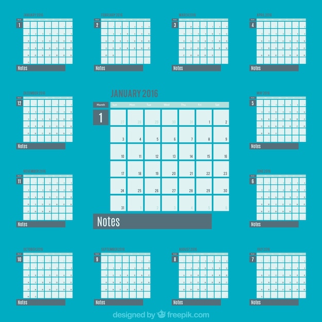 Simple 2016 kalender