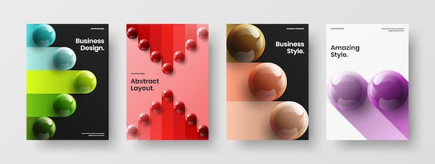 Simple 3D balls handbill concept composition