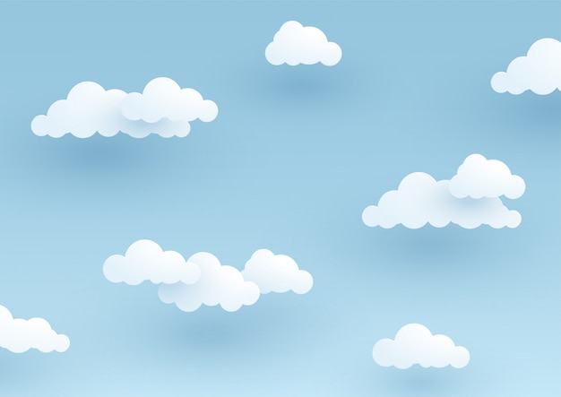 Simple 3d Cloudy Blue Sky Background