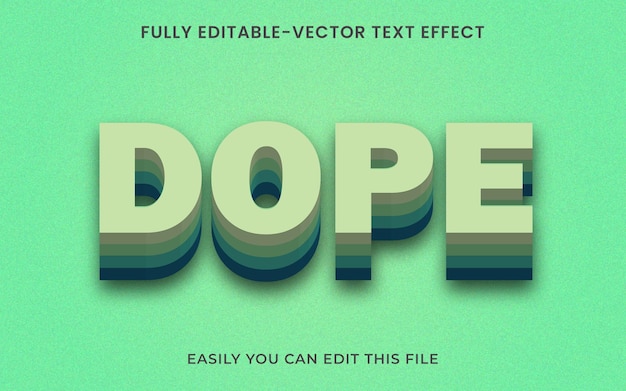 Vector simple 3d style dope editable vector text effect