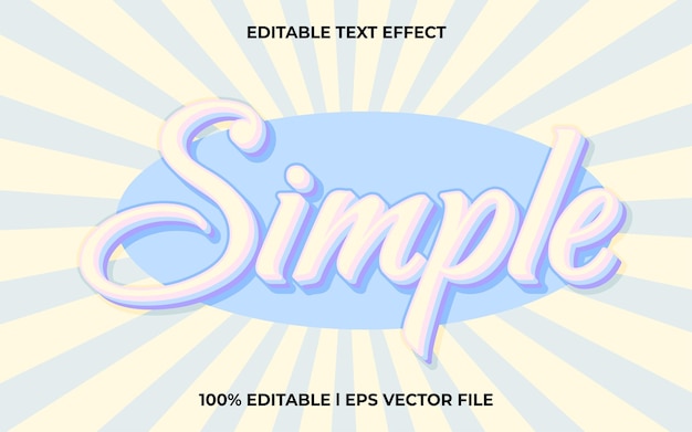 Simple 3d text effect and editable text template 3d style use for pastel tittle