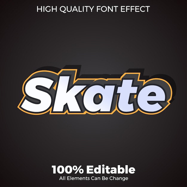 Simple 3d text style editable font effect