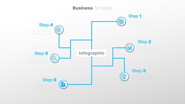 Simple 6 steps infographic illustration