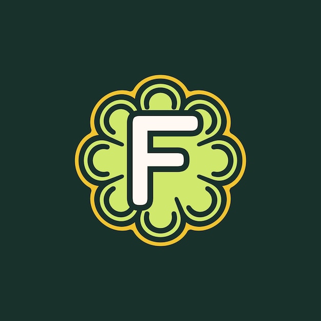 simple and abstract letter F vegetable plant logo