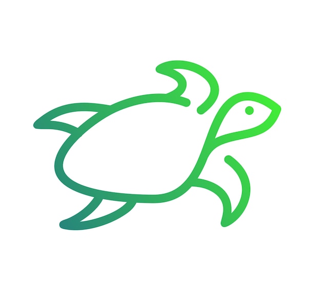 Simple abstract logo simple turtle swimming