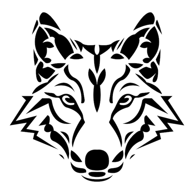 simple abstract wolf head logo vector iconic illustration