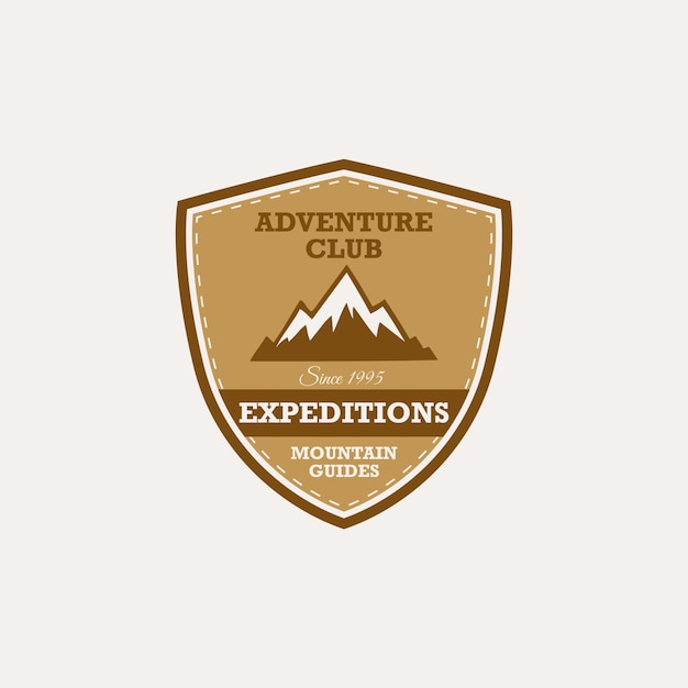 Вектор Логотип горного клуба simple adventure